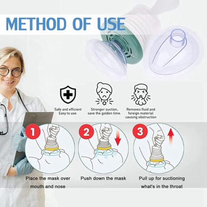 2 Set Choking Emergency Device Rescue Device; Portable Choking First Aid Choking Device First Aid Kit CPR Training Facial Cover Shield for Children and Adults First Aid Choking Device - Image 3