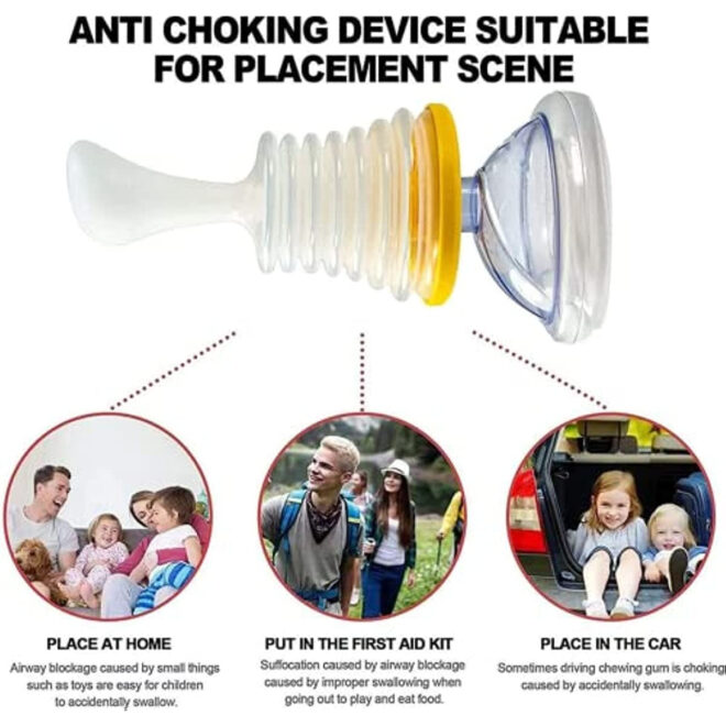 2 Set Choking Emergency Device Rescue Device; Portable Choking First Aid Choking Device First Aid Kit CPR Training Facial Cover Shield for Children and Adults First Aid Choking Device - Image 5