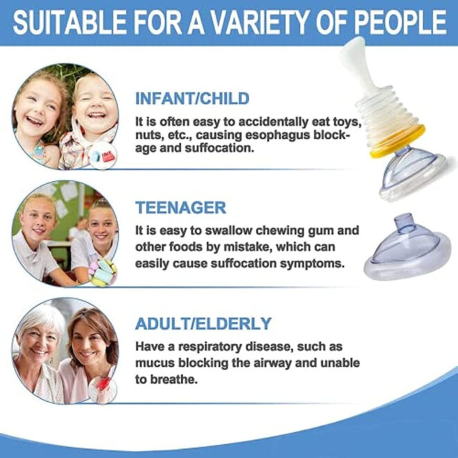 2 Set Choking Emergency Device Rescue Device; Portable Choking First Aid Choking Device First Aid Kit CPR Training Facial Cover Shield for Children and Adults First Aid Choking Device - Image 6