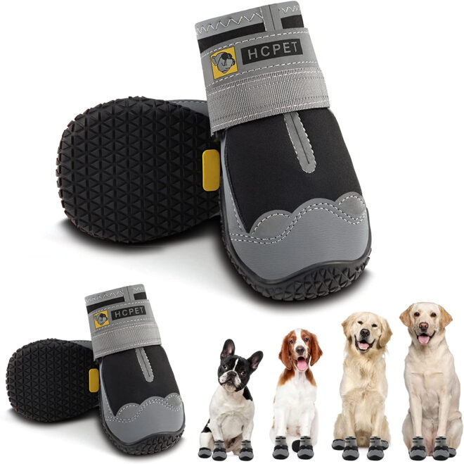 Dog Boots Breathable Dog Shoes for Small Medium Large Dogs; Waterproof Anti-Slip Puppy Booties Paw Protector for Hot Pavement Winter Snow Hiking with Reflective Straps 4PCS - Image 205