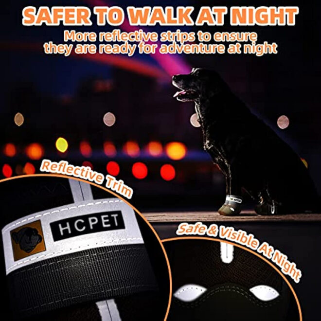 Dog Boots Breathable Dog Shoes for Small Medium Large Dogs; Waterproof Anti-Slip Puppy Booties Paw Protector for Hot Pavement Winter Snow Hiking with Reflective Straps 4PCS - Image 210