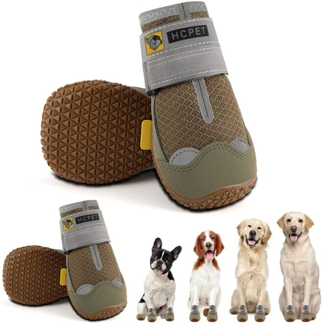 Dog Boots Breathable Dog Shoes for Small Medium Large Dogs; Waterproof Anti-Slip Puppy Booties Paw Protector for Hot Pavement Winter Snow Hiking with Reflective Straps 4PCS - Image 204
