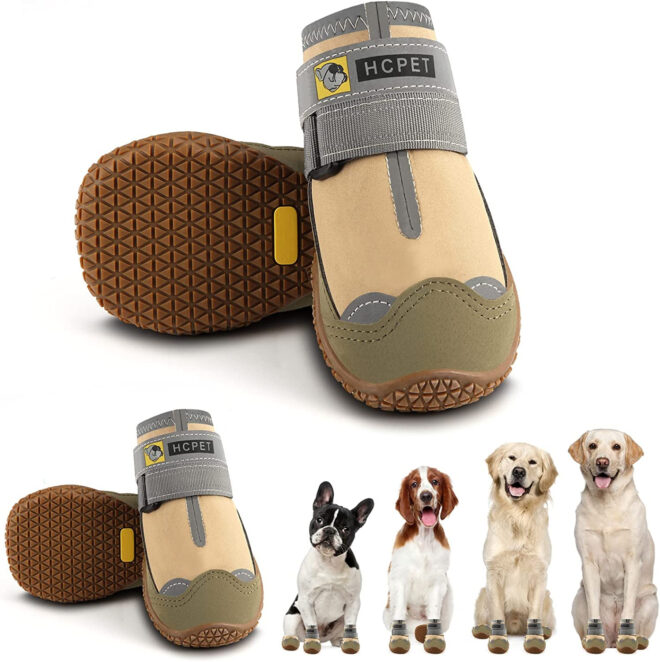 Dog Boots Breathable Dog Shoes for Small Medium Large Dogs; Waterproof Anti-Slip Puppy Booties Paw Protector for Hot Pavement Winter Snow Hiking with Reflective Straps 4PCS - Image 191