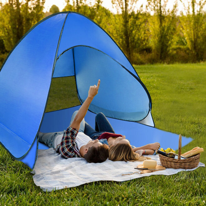 Pop Up Beach Tent Sun Shade Shelter Anti-UV Automatic Waterproof Tent Canopy for 2/3 Man w/ Net Window Storage Bag - Image 54