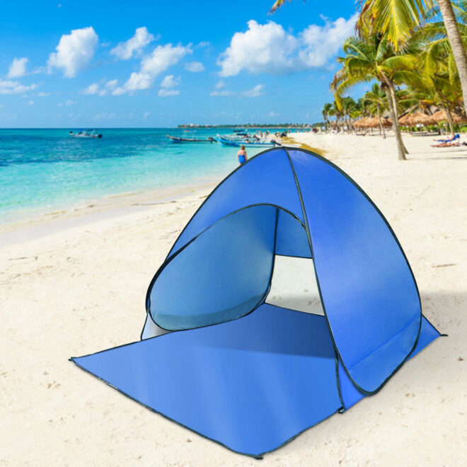 Pop Up Beach Tent Sun Shade Shelter Anti-UV Automatic Waterproof Tent Canopy for 2/3 Man w/ Net Window Storage Bag - Image 44
