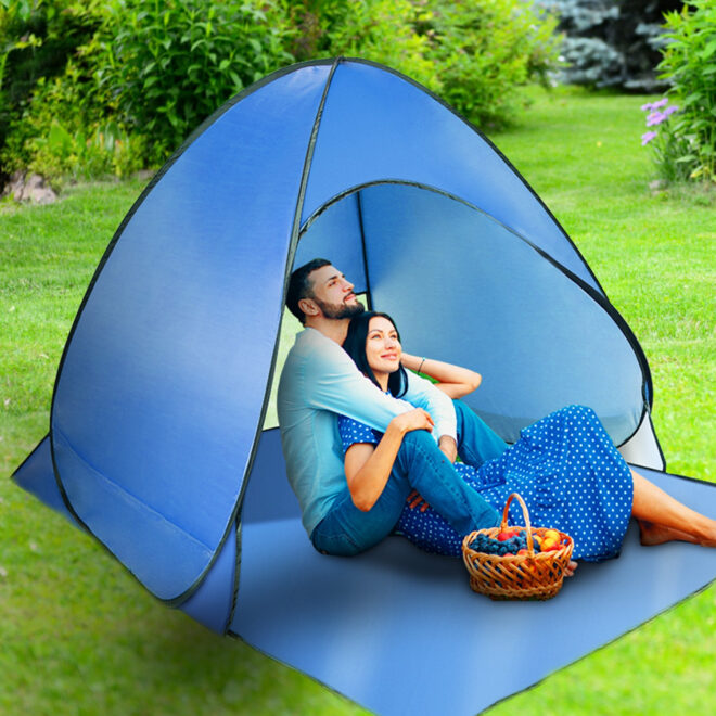 Pop Up Beach Tent Sun Shade Shelter Anti-UV Automatic Waterproof Tent Canopy for 2/3 Man w/ Net Window Storage Bag - Image 52