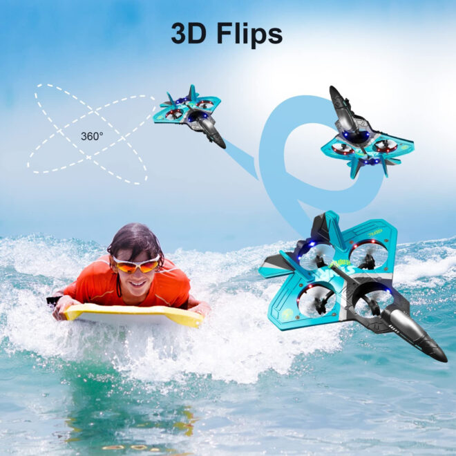 4DRC V17 Remote Control Plane RC Airplanes 2.4GHz 6CH EPP RC Plane 4 Motor RC Aircraft Toys for Adult Kids with Function Gravity Sensing Stunt Roll Cool Light RC Planes Airplanes - Image 10