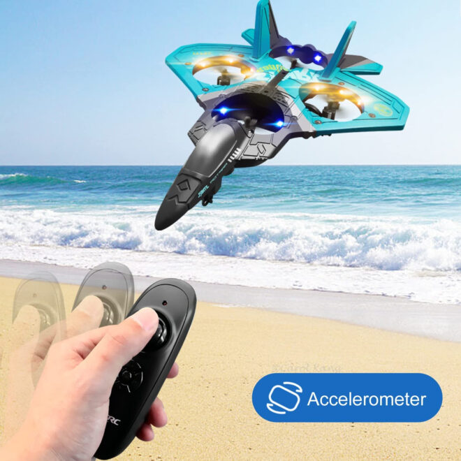 4DRC V17 Remote Control Plane RC Airplanes 2.4GHz 6CH EPP RC Plane 4 Motor RC Aircraft Toys for Adult Kids with Function Gravity Sensing Stunt Roll Cool Light RC Planes Airplanes - Image 12