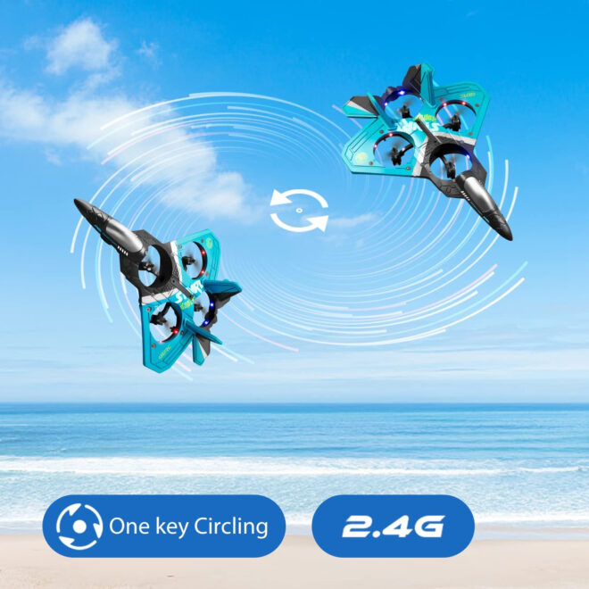 4DRC V17 Remote Control Plane RC Airplanes 2.4GHz 6CH EPP RC Plane 4 Motor RC Aircraft Toys for Adult Kids with Function Gravity Sensing Stunt Roll Cool Light RC Planes Airplanes - Image 14