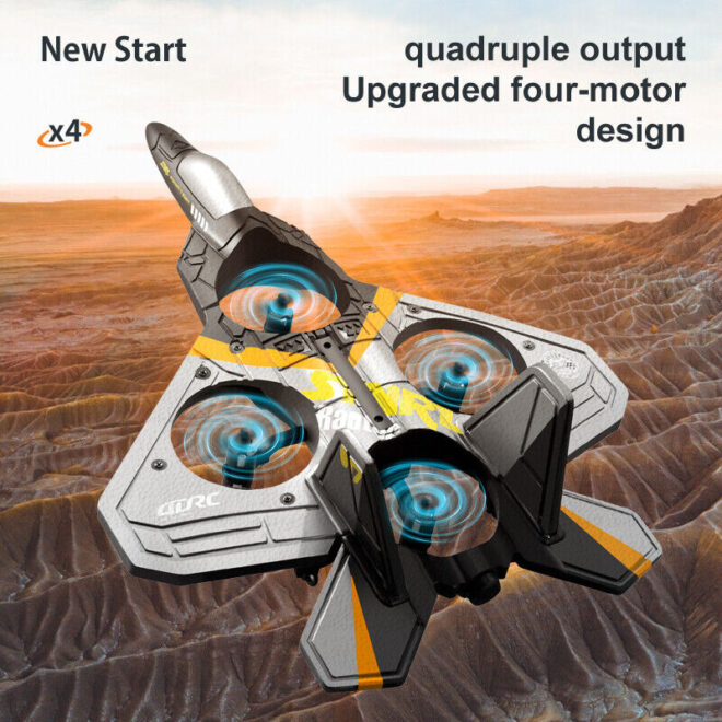 4DRC V17 Remote Control Plane RC Airplanes 2.4GHz 6CH EPP RC Plane 4 Motor RC Aircraft Toys for Adult Kids with Function Gravity Sensing Stunt Roll Cool Light RC Planes Airplanes - Image 15
