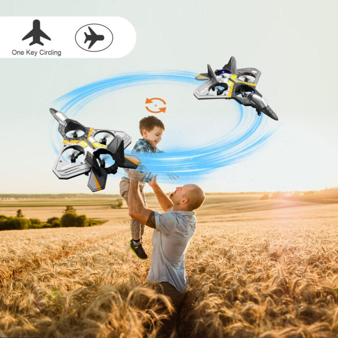 4DRC V17 Remote Control Plane RC Airplanes 2.4GHz 6CH EPP RC Plane 4 Motor RC Aircraft Toys for Adult Kids with Function Gravity Sensing Stunt Roll Cool Light RC Planes Airplanes - Image 25