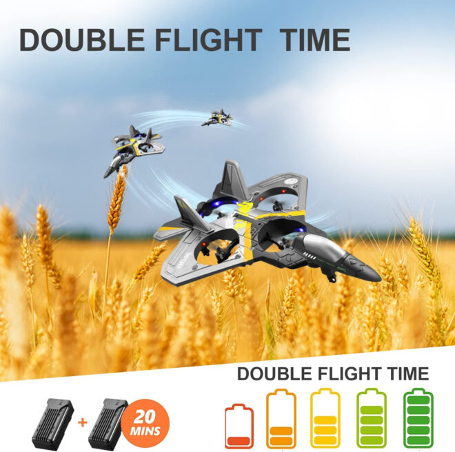 4DRC V17 Remote Control Plane RC Airplanes 2.4GHz 6CH EPP RC Plane 4 Motor RC Aircraft Toys for Adult Kids with Function Gravity Sensing Stunt Roll Cool Light RC Planes Airplanes - Image 30