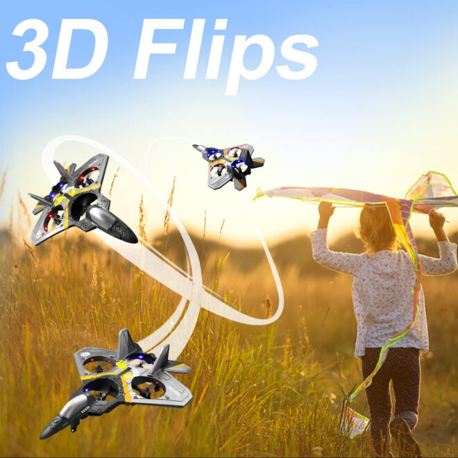 4DRC V17 Remote Control Plane RC Airplanes 2.4GHz 6CH EPP RC Plane 4 Motor RC Aircraft Toys for Adult Kids with Function Gravity Sensing Stunt Roll Cool Light RC Planes Airplanes - Image 32