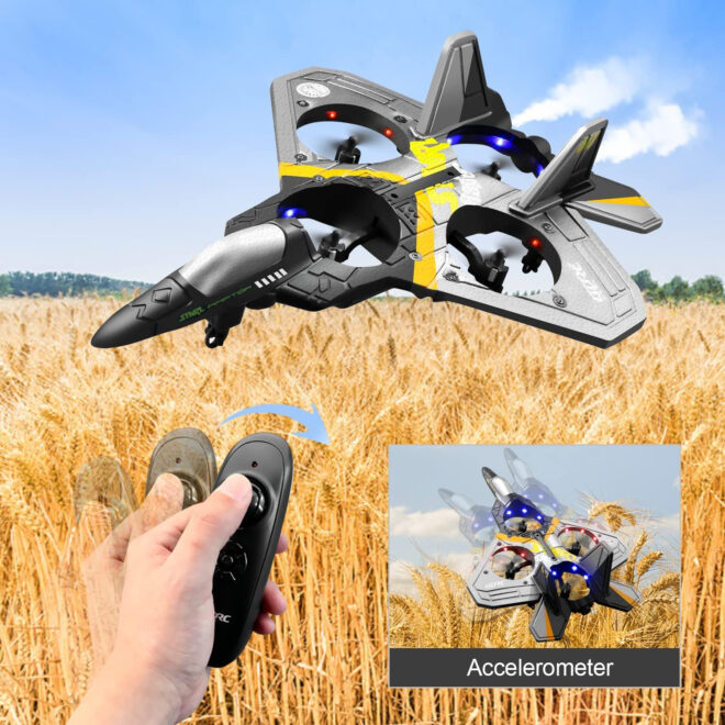 4DRC V17 Remote Control Plane RC Airplanes 2.4GHz 6CH EPP RC Plane 4 Motor RC Aircraft Toys for Adult Kids with Function Gravity Sensing Stunt Roll Cool Light RC Planes Airplanes - Image 35