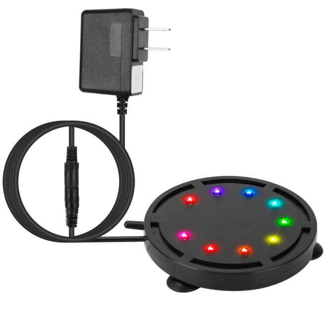 4in LED Aquarium Air Bubble Lamp Multi Colored Submersible Fish Tank Air Stone Disk Lamp Underwater Bubble Light - Image 10