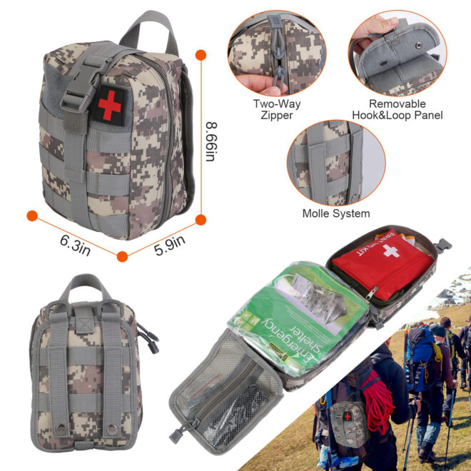 125Pcs Survival Kits Professional Emergency Survival Gear Tactical First Aid Kit Supplies for Outdoor Adventure Camping Hiking Hunting - Image 7