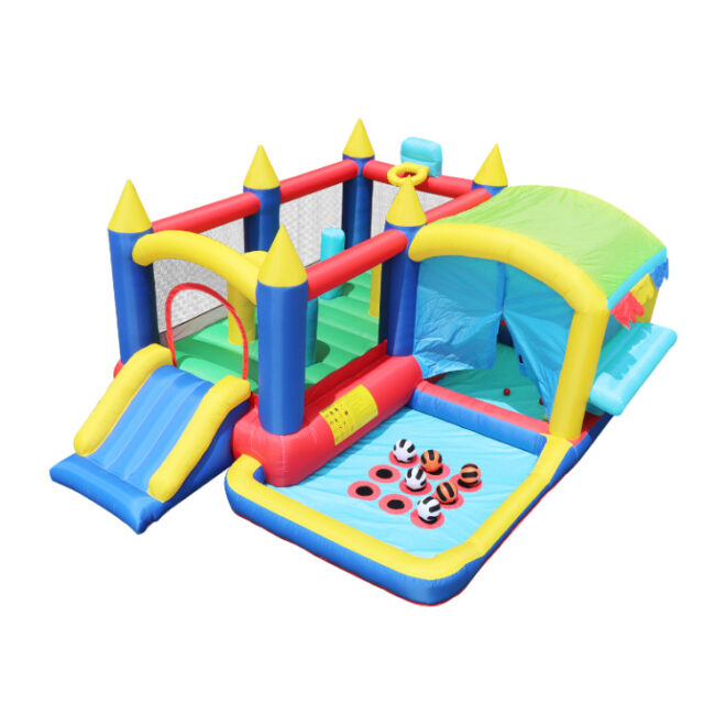 7 in 1 Inflatable Bounce House, Bouncy House with Ball Pit for Kids Indoor Outdoor Party Family Fun, Obstacles, Toddler Jump Bouncy Castle with Ball Pit for Birthday Party Gifts - Image 9