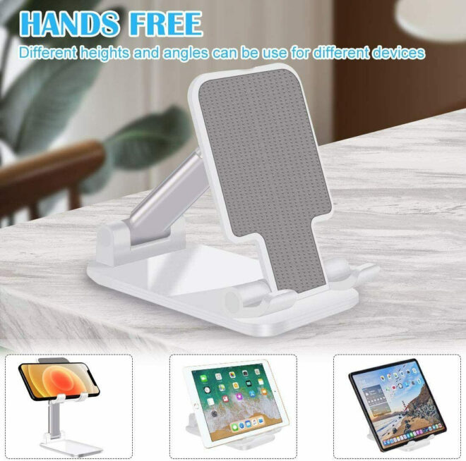 Cell Phone Stand Desktop Holder Tablet Stand Mount Mobile Phone Desktop Tablet Holder Table Cell Foldable Extend Support Desk Mobile Phone Holder Stand - Image 3