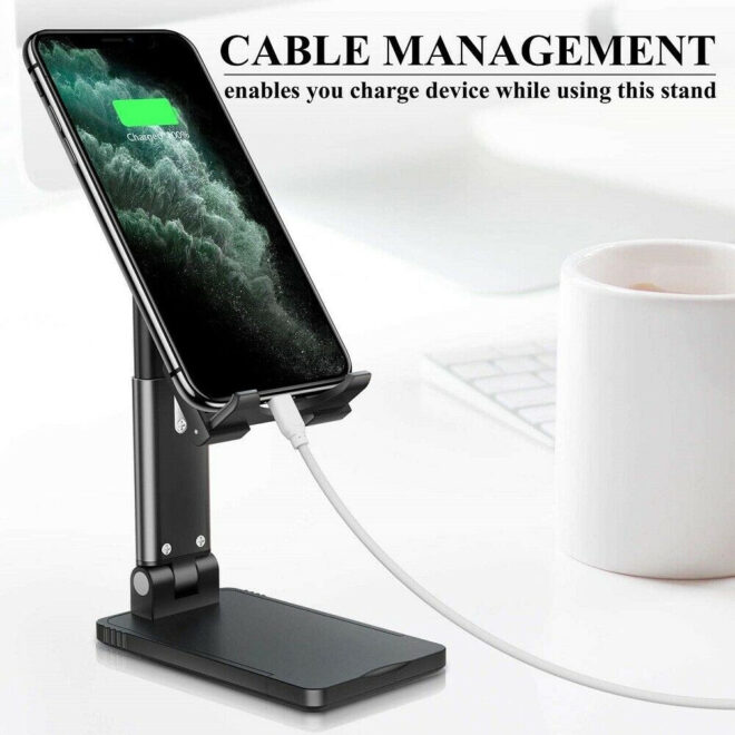 Cell Phone Stand Desktop Holder Tablet Stand Mount Mobile Phone Desktop Tablet Holder Table Cell Foldable Extend Support Desk Mobile Phone Holder Stand - Image 5
