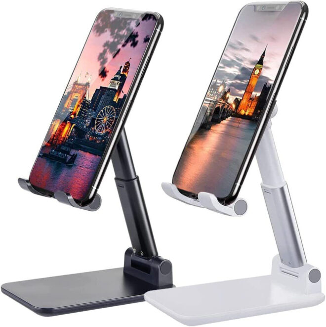 Cell Phone Stand Desktop Holder Tablet Stand Mount Mobile Phone Desktop Tablet Holder Table Cell Foldable Extend Support Desk Mobile Phone Holder Stand - Image 2