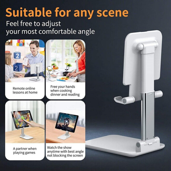 Cell Phone Stand Desktop Holder Tablet Stand Mount Mobile Phone Desktop Tablet Holder Table Cell Foldable Extend Support Desk Mobile Phone Holder Stand - Image 9