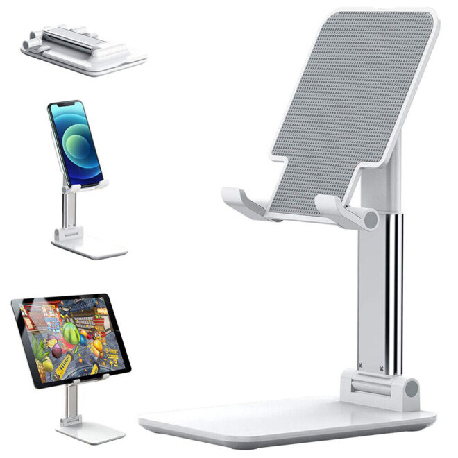 Cell Phone Stand Desktop Holder Tablet Stand Mount Mobile Phone Desktop Tablet Holder Table Cell Foldable Extend Support Desk Mobile Phone Holder Stand - Image 11