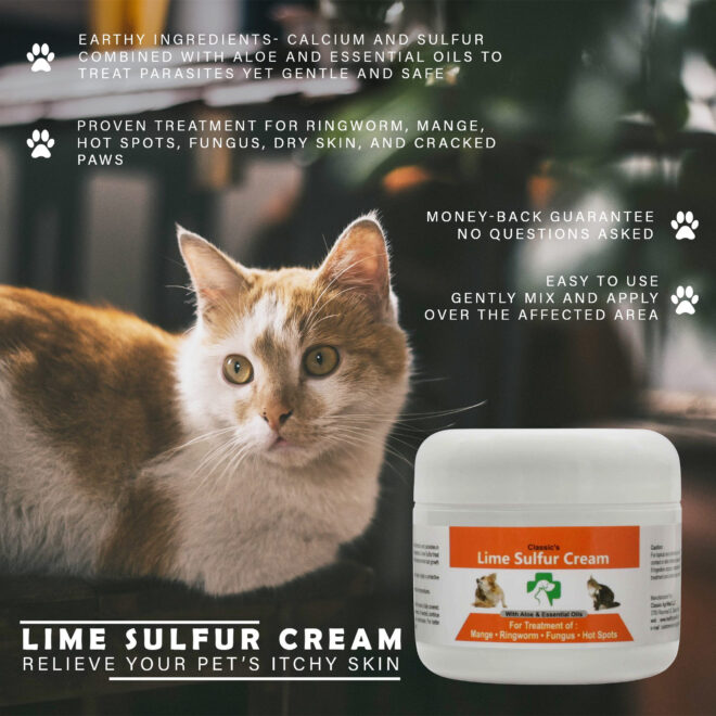 Lime Sulfur Pet Skin Cream - Pet Care and Veterinary Treatment for Itchy and Dry Skin - Safe Solution for Dog;  Cat;  Puppy;  Kitten;  Horse… - Image 7