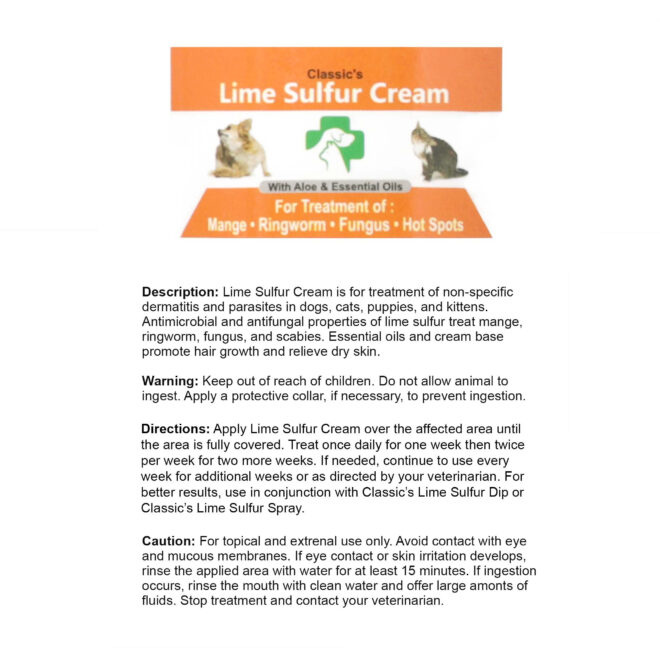 Lime Sulfur Pet Skin Cream - Pet Care and Veterinary Treatment for Itchy and Dry Skin - Safe Solution for Dog;  Cat;  Puppy;  Kitten;  Horse… - Image 9