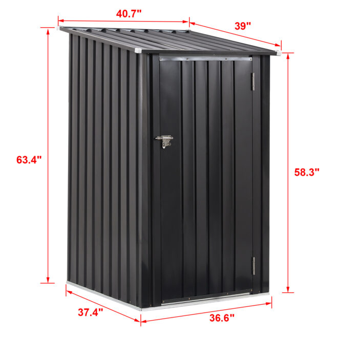 Outdoor Storage Shed, 3 x 3 FT Metal Steel Garden Shed with Single Lockable Door, Small Shed Outdoor Steel Utility Tool Shed for Backyard Patio Garden Lawn - Image 17