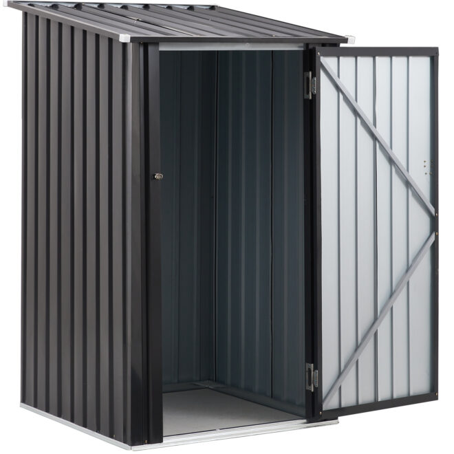 Outdoor Storage Shed, 3 x 3 FT Metal Steel Garden Shed with Single Lockable Door, Small Shed Outdoor Steel Utility Tool Shed for Backyard Patio Garden Lawn - Image 3