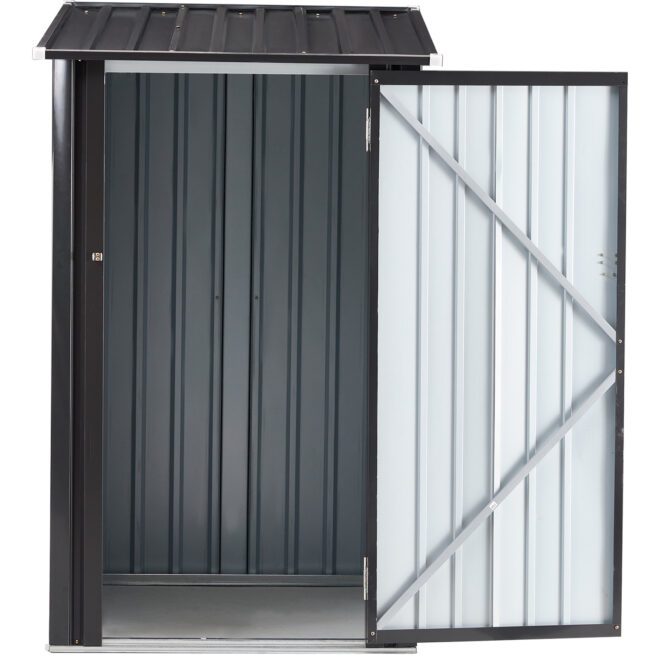 Outdoor Storage Shed, 3 x 3 FT Metal Steel Garden Shed with Single Lockable Door, Small Shed Outdoor Steel Utility Tool Shed for Backyard Patio Garden Lawn - Image 4