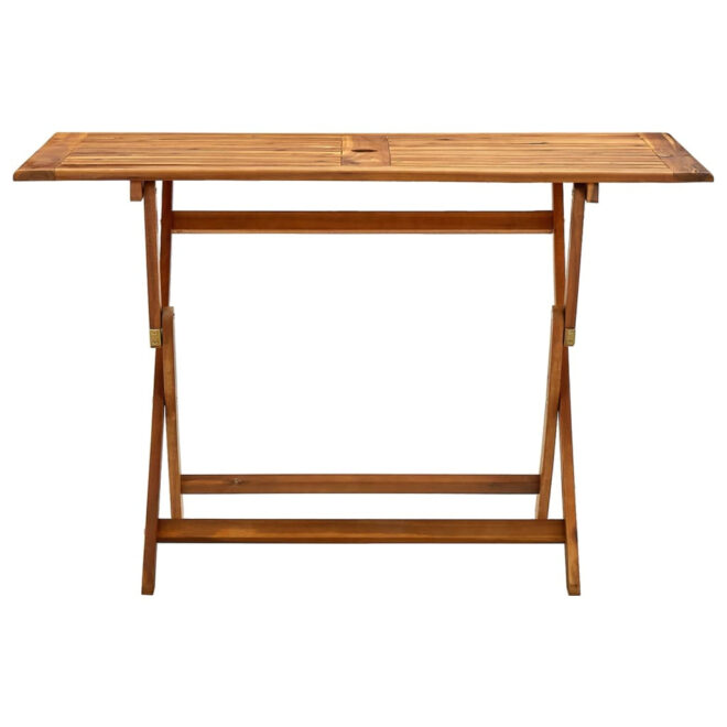 Folding Patio Table 47.2"x27.6"x29.5" Solid Wood Acacia - Image 2
