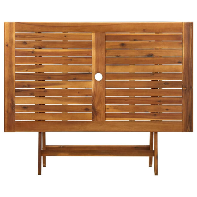 Folding Patio Table 47.2"x27.6"x29.5" Solid Wood Acacia - Image 4