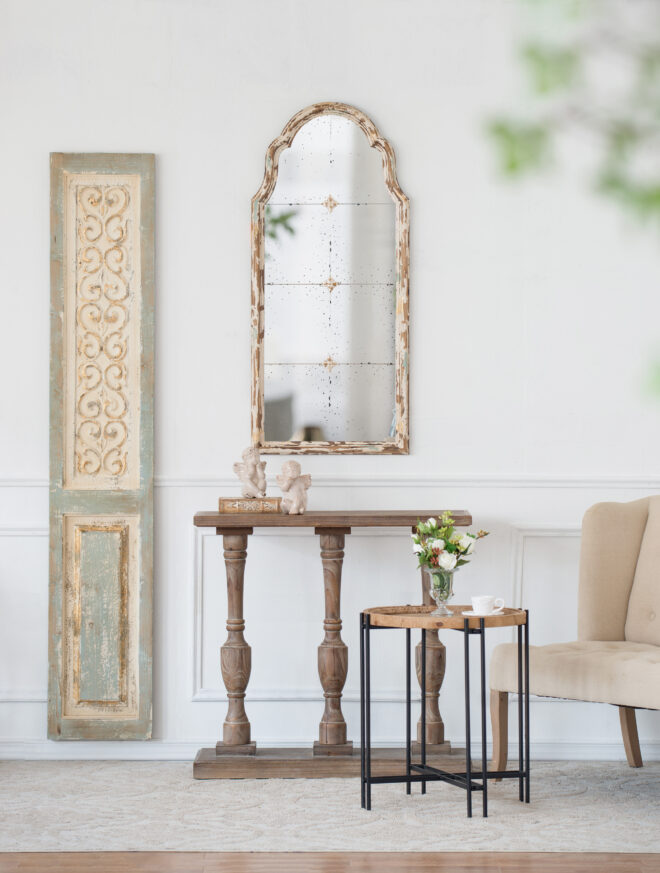 14" x 78.5" Large Wooden Rectangle Hanging Panel, Decorative Wall Sculpture, Carved Wall Art - Image 3