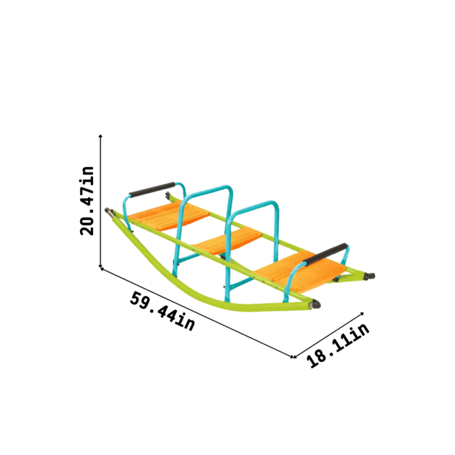 XSS008 high quality kids seesaw plastic seat playground equipment cute baby plastic rocker outdoor children blue and green steel tube for kids age 3+ - Image 6