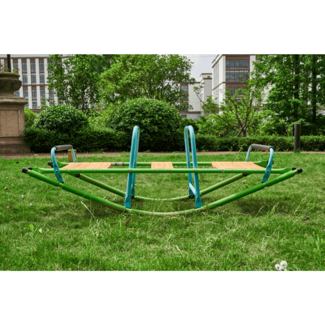 XSS008 high quality kids seesaw plastic seat playground equipment cute baby plastic rocker outdoor children blue and green steel tube for kids age 3+ - Image 7