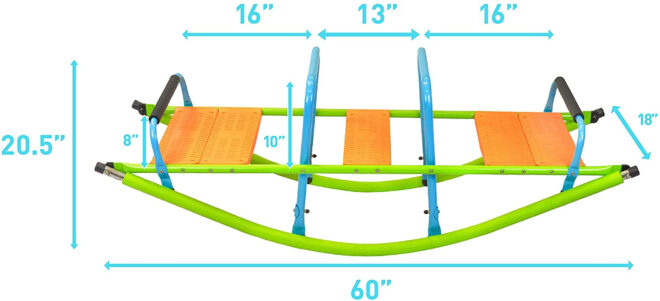 XSS008 high quality kids seesaw plastic seat playground equipment cute baby plastic rocker outdoor children blue and green steel tube for kids age 3+ - Image 4