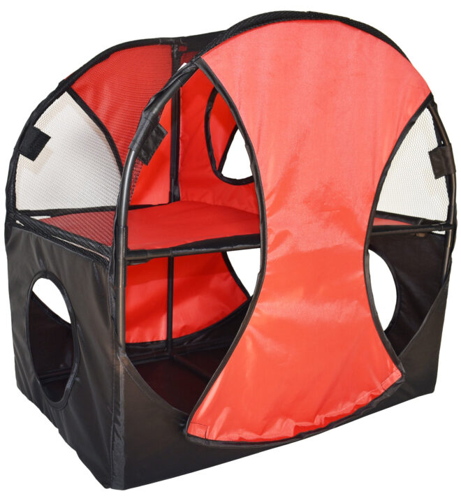 Pet Life Kitty-Play Obstacle Travel Collapsible Soft Folding Pet Cat House - Image 6