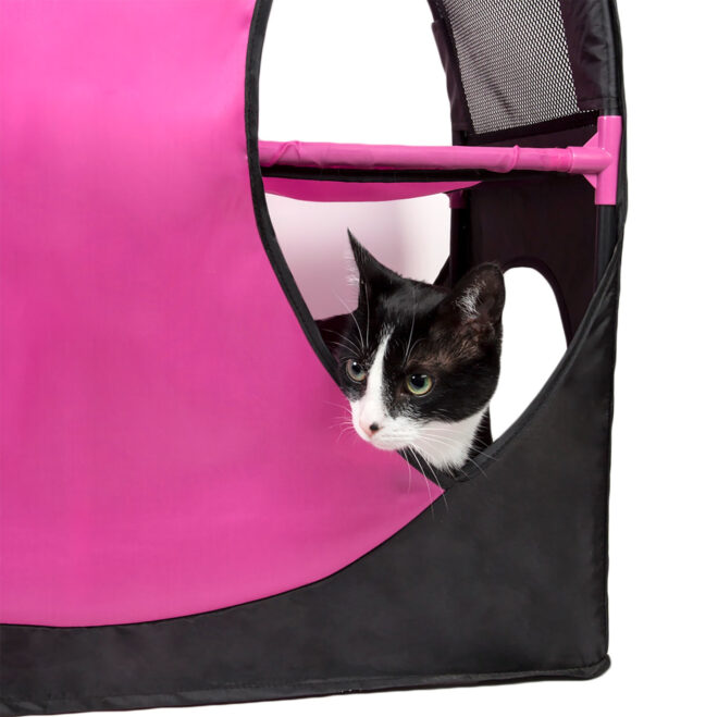 Pet Life Kitty-Play Obstacle Travel Collapsible Soft Folding Pet Cat House - Image 8