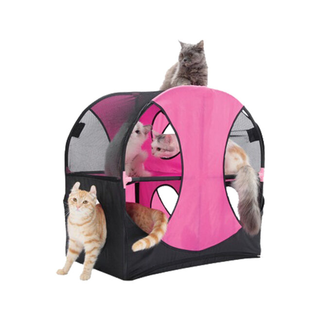 Pet Life Kitty-Play Obstacle Travel Collapsible Soft Folding Pet Cat House - Image 12