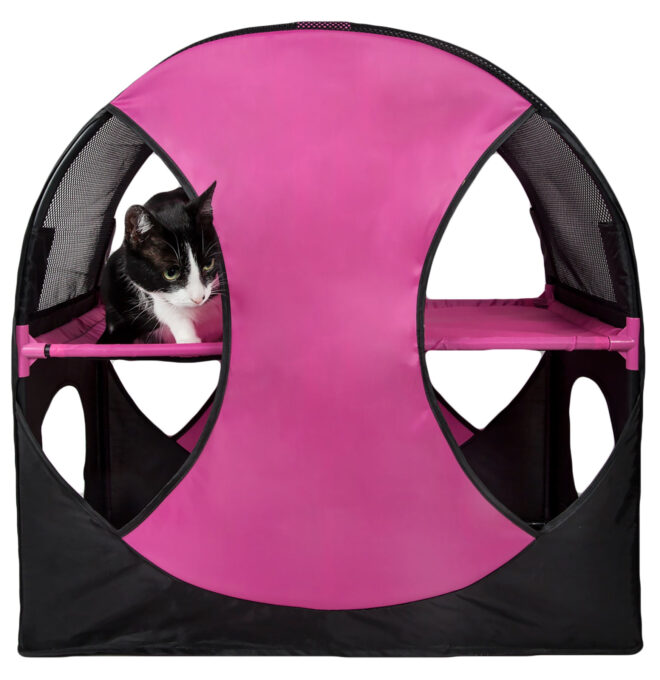 Pet Life Kitty-Play Obstacle Travel Collapsible Soft Folding Pet Cat House - Image 7