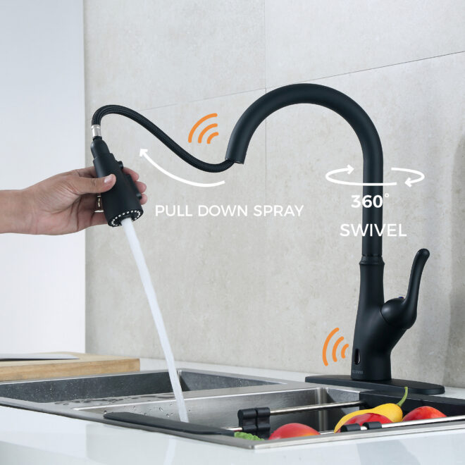 Pull Down Touchless Single Handle Kitchen Faucet - Image 7
