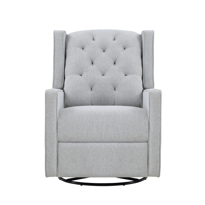 Milah Gliding Swivel Recliner Tufted Brushed Tweed Fabric - Image 2