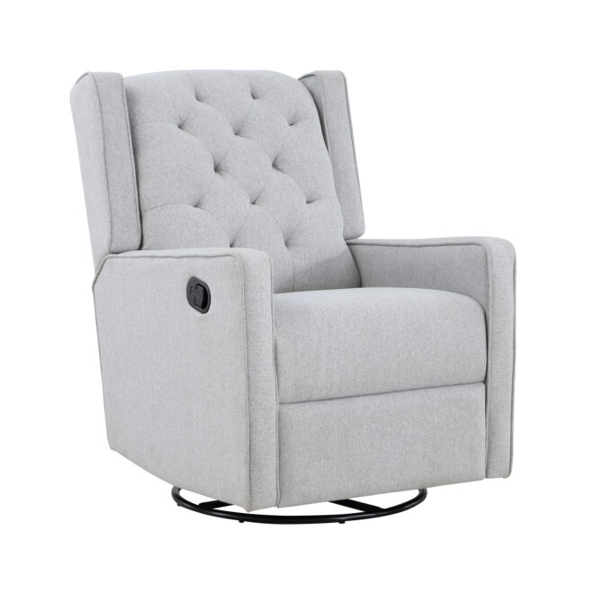Milah Gliding Swivel Recliner Tufted Brushed Tweed Fabric - Image 3