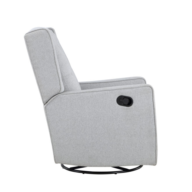 Milah Gliding Swivel Recliner Tufted Brushed Tweed Fabric - Image 6