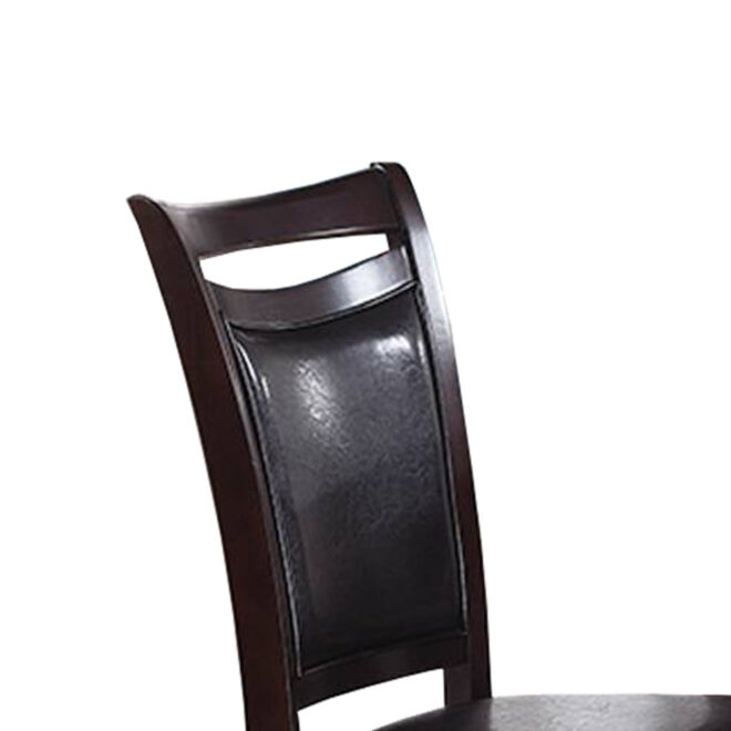 Set of 2 Side Chairs Brown Color wood finish Mid-Century Modern Padded Faux Leather Seat And Back Kitchen Dining Furniture - Image 5