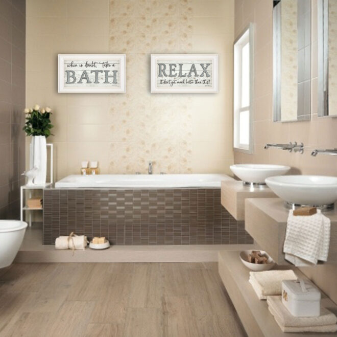 Trendy Decor 4U "Bath Relax" Framed Wall Art, Modern Home Decor Framed Print for Living Room, Bedroom & Farmhouse Wall Decoration by Susie Boyer - Image 2