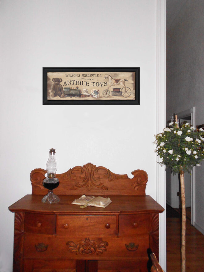 "Antique Toys" By Pam Britton, Printed Wall Art, Ready To Hang Framed Poster, Black Frame - Image 2