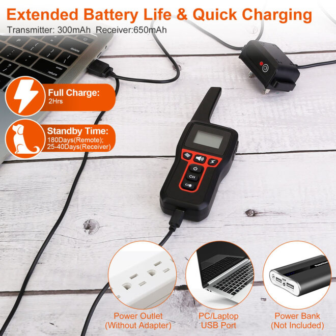 3280FT Dog Training Collar IP67 Waterproof Pet Beep Vibration Electric Shock Collar - Image 7