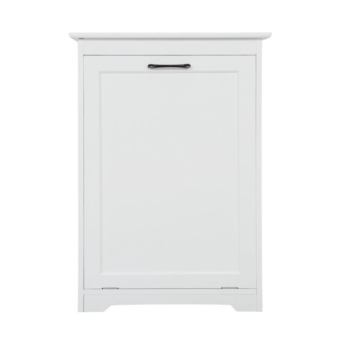 Trash Can Cabinet with Adjustable Tilted Angles;  Kitchen Garbage Bin Holder for Kitchen;  Living Room and Balcony;  White - Image 2